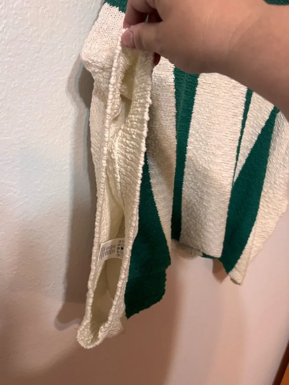 Callahan Yarrow Green Striped Poncho Sweater Large